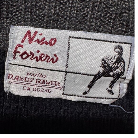 Nino Foriero Vintage Knitted Leather Trim Sweater Cardigan men's large, grandpa - Picture 6 of 7